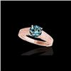 1.5 ctw SI Certified Fancy Blue Diamond Antique Ring 10K Rose Gold