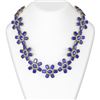 290.12 ctw Sapphire & Diamond Necklace 18K Yellow Gold