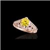 1.25 ctw Certified SI Intense Yellow Diamond Antique Ring 10K Rose Gold