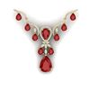 Image 1 : 36.14 ctw Ruby & VS Diamond Necklace 18K Yellow Gold