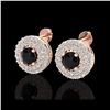 Image 1 : 1.40 ctw Micro VS/SI Diamond Designer Earrings 14K Rose Gold