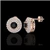 Image 2 : 1.40 ctw Micro VS/SI Diamond Designer Earrings 14K Rose Gold