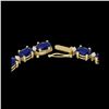 35 ctw Sapphire & VS/SI Diamond Certified Eternity Necklace 10K Yellow Gold
