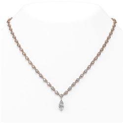 12.5 ctw Marquise Cut Diamond Necklace 18K Rose Gold