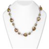 141.73 ctw Canary Citrine & Diamond Necklace 18K White Gold