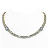 44.4 ctw Aquamarine & Diamond Necklace 14K Yellow Gold