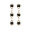 4.7 ctw Certified Black VS Diamond Earrings 18K Yellow Gold