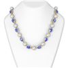 47.95 ctw Tanzanite & Diamond Necklace 18K Yellow Gold