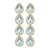 10.56 ctw Aquamarine & Diamond Micro Pave Halo Earrings 10K Yellow Gold