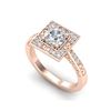 1.1 ctw VS/SI Diamond Art Deco Ring 18K Rose Gold