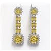 Image 1 : 19.46 ctw Citrine & Diamond Earrings 14K Yellow Gold