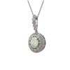 3.9 ctw Certified Opal & Diamond Victorian Necklace 14K White Gold
