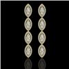 5.33 ctw Marquise Cut Diamond Micro Pave Earrings 18K Yellow Gold