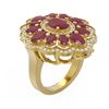 Image 1 : 8.61 ctw Ruby & Diamond Ring 18K Yellow Gold