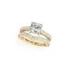 Image 1 : 1.15 ctw Certified VS/SI Princess Diamond 2pc Set Ring 14K Yellow Gold