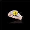 Image 1 : 2.26 ctw Certified SI Intense Yellow Diamond Bypass Ring 10K Rose Gold