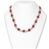 Image 1 : 76.53 ctw Ruby & Diamond Necklace 18K Rose Gold