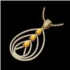 Image 1 : 2 ctw Citrine & Micro Pave VS/SI Diamond Necklace 18K Yellow Gold