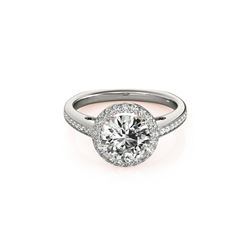 1.3 ctw Certified VS/SI Diamond Solitaire Halo Ring 18K White & Rose Gold