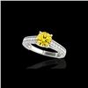 Image 1 : 1.32 ctw Certified SI/I Fancy Intense Yellow Diamond Ring 10K White Gold