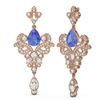 Image 2 : 10.5 ctw Tanzanite & Diamond Earrings 18K Rose Gold