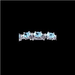 15.9 ctw Aquamarine & VS/SI Diamond Eternity Bracelet 10K White Gold