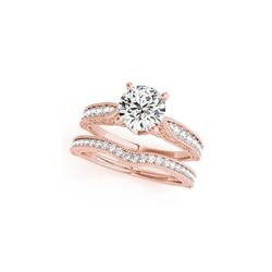 0.95 ctw Certified VS/SI Diamond 2pc Wedding Set Antique 14K Rose Gold