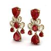 Image 2 : 58.73 ctw Designer Ruby & VS Diamond Earrings 18K Yellow Gold