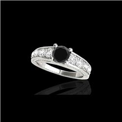 3.05 ctw Certified VS Black Diamond Solitaire Ring 10K White Gold