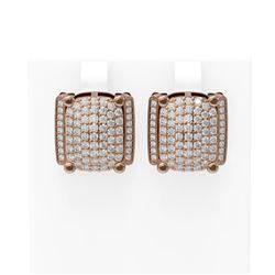 3.26 ctw Diamond Earrings 18K Rose Gold