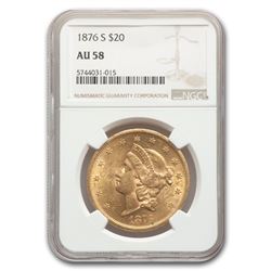 1876-S $20 Liberty Gold Double Eagle AU-58 NGC
