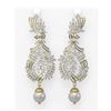 Image 1 : 20.56 ctw Diamond and Pearl Earrings 18K Yellow Gold