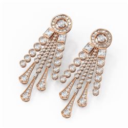 13 ctw Diamond Designer Earrings 18K Rose Gold