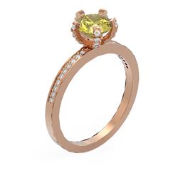 1.35 ctw Fancy Yellow Diamond Ring 18K Rose Gold
