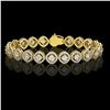 Image 1 : 8.44 ctw Cushion Cut Diamond Micro Pave Bracelet 18K Yellow Gold