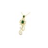 Image 2 : 5.85 ctw Emerald & Micro Designer VS/SI Diamond Earrings 14K Yellow Gold