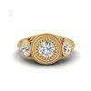 Image 2 : 1.06 ctw VS/SI Diamond Solitaire Art Deco 3 Stone Ring 18K Yellow Gold