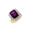 Image 1 : 4.75 ctw Amethyst & Diamond Ring 14K Yellow Gold