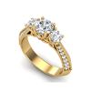 Image 1 : 1.81 ctw VS/SI Diamond Art Deco 3 Stone Ring 18K Yellow Gold