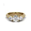 Image 2 : 1.81 ctw VS/SI Diamond Art Deco 3 Stone Ring 18K Yellow Gold