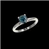 Image 2 : 1.03 ctw Certified Intense Blue Diamond Engagement Ring 10K White Gold