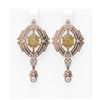 Image 1 : 10.44 ctw Canary Citrine & Diamond Earrings 18K Rose Gold