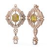 Image 2 : 10.44 ctw Canary Citrine & Diamond Earrings 18K Rose Gold