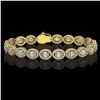 Image 1 : 13.25 ctw Oval Cut Diamond Micro Pave Bracelet 18K Yellow Gold