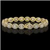 Image 2 : 13.25 ctw Oval Cut Diamond Micro Pave Bracelet 18K Yellow Gold