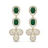 Image 1 : 9.75 ctw Emerald & VS Diamond Earrings 18K Yellow Gold