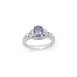 2.0 ctw Tanzanite & Diamond Ring 18K White Gold