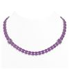 Image 1 : 30.47 ctw Amethyst & Diamond Necklace 14K White Gold