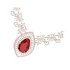 Image 1 : 65.75 ctw Ruby & VS Diamond Necklace 18K Rose Gold