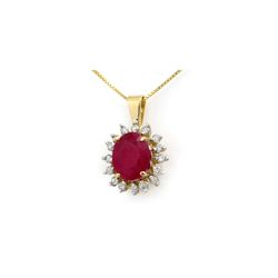 5.32 ctw Ruby & Diamond Pendant 10K Yellow Gold